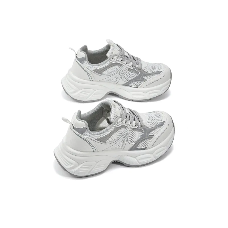 La Chapelle Cushioning, Wear Resistant Low Top Chunky Sneakers Women's White-2