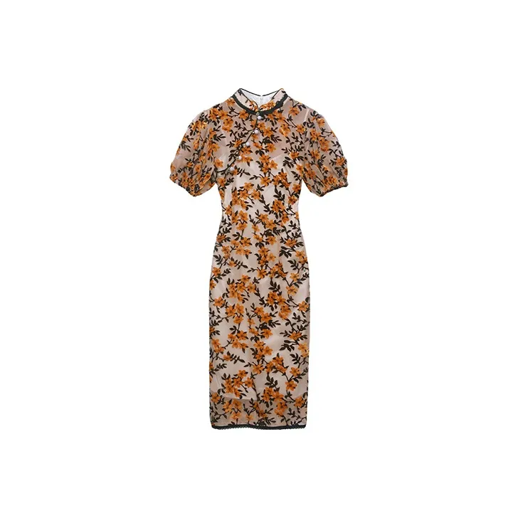 JINYE ORIENTAL Cheongsam Women's Ginger Yellow-0