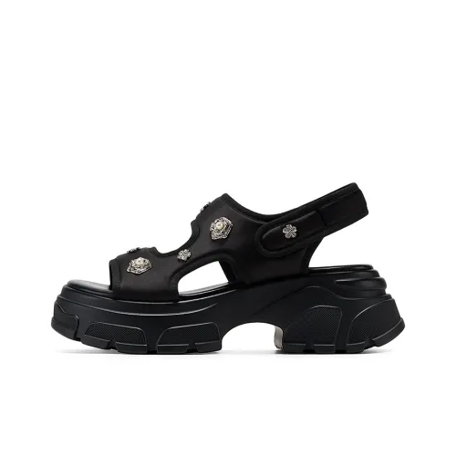 GG CC Height Increasing Casual Platform Beach Sandals Women's