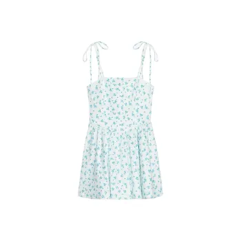 ZARA Slip Dress Women's White/Turquoise
