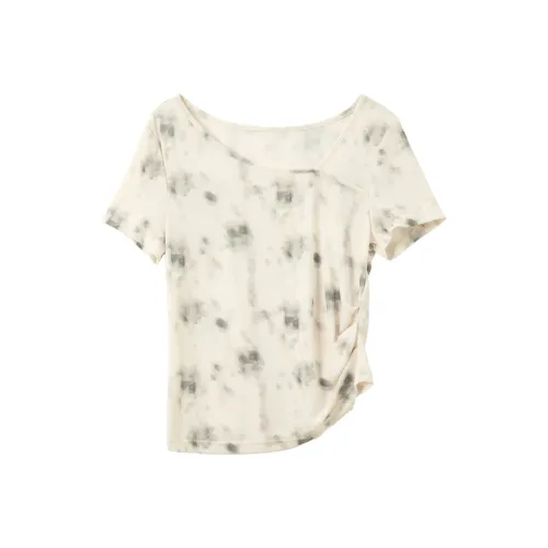 3COLOUR T Shirts Women's Beige Blended