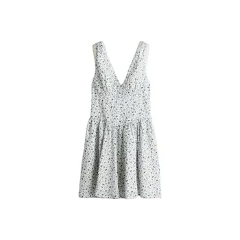 H&M Sleeveless Dress Women's Cream/Floral