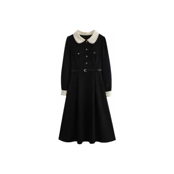 PINKMOONXXR Long-Sleeved Dresses Women's Black