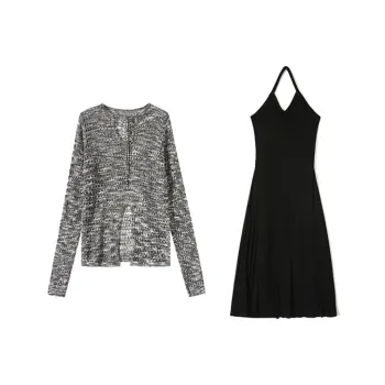 Local Gal Skirt Set Women's Gray Black
