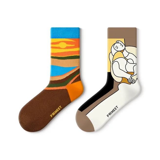 Primeet Mid Calf Socks Unisex 5 Pack-22