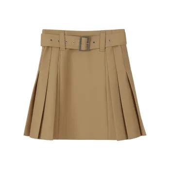 NancyCavally Casual Short Skirts Women's Khaki
