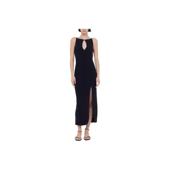 BEC+BRIDGE MARIELLE SPLIT DRESS Slip Dresses Women's BLACK/Black