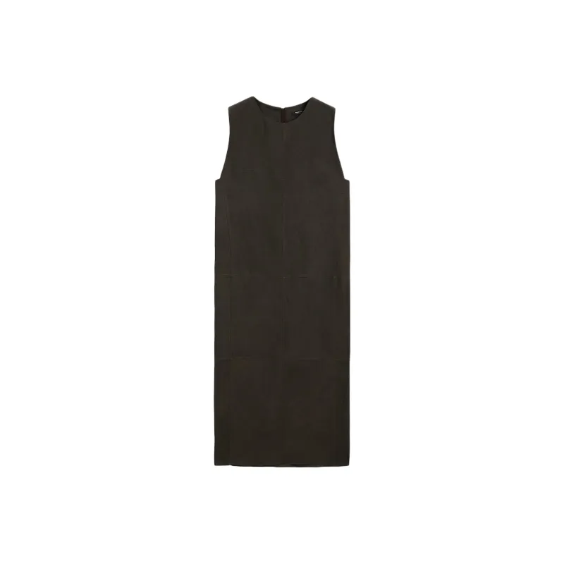 Massimo Dutti Sleeveless Dress Women's Brown-0