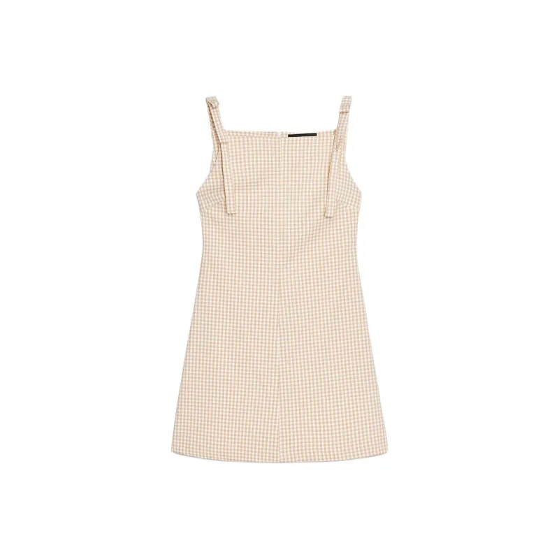 ZARA Slip Dresses Women's Beige-0