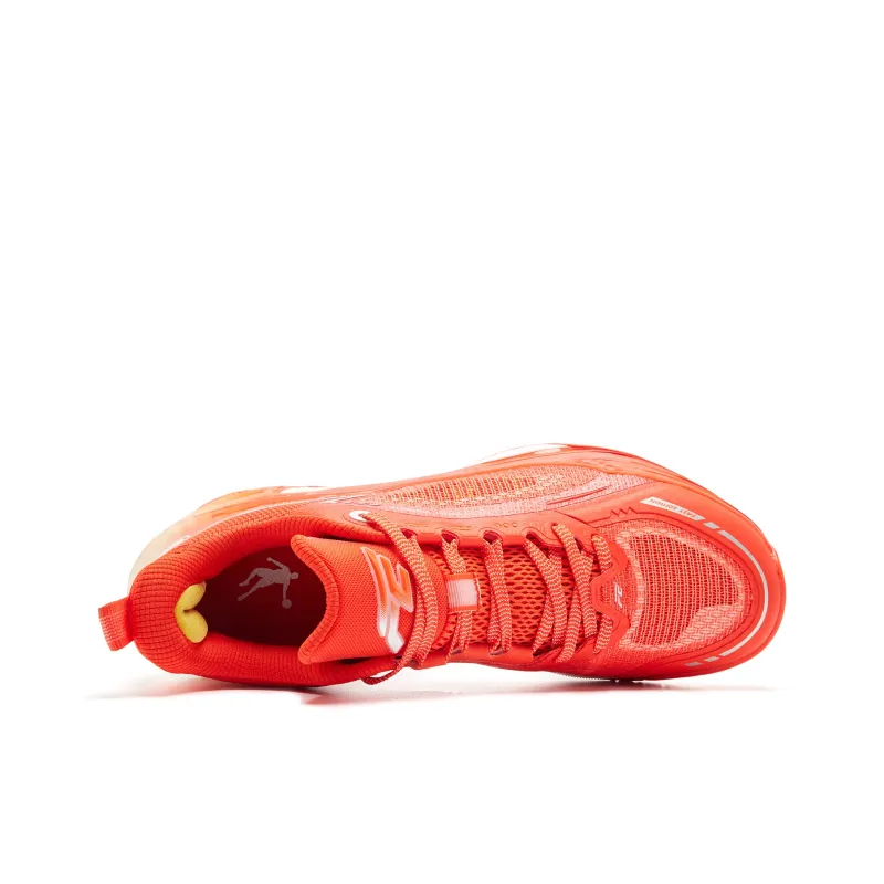 QIAODAN FE3.0 Support Rebound Lightweight Low Top Basketball Shoes Men's Bright Orange Jordan White-3