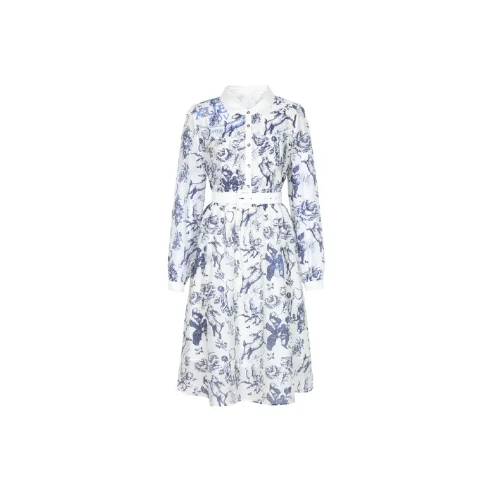 XG Long Sleeved Dress Women's Letter Flower-0