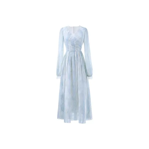 KKX Long Sleeved Dress Women's Aqua Blue