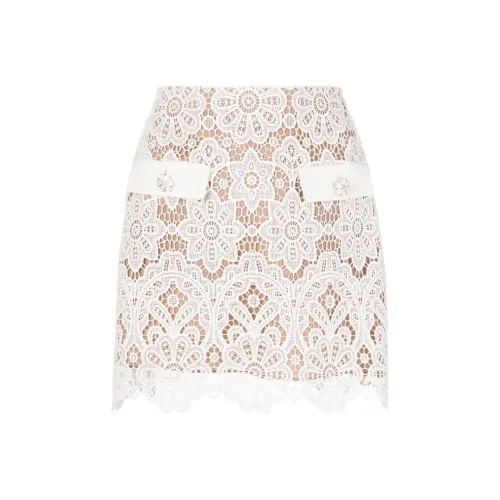 Self-portrait Casual Short Skirts Women's White