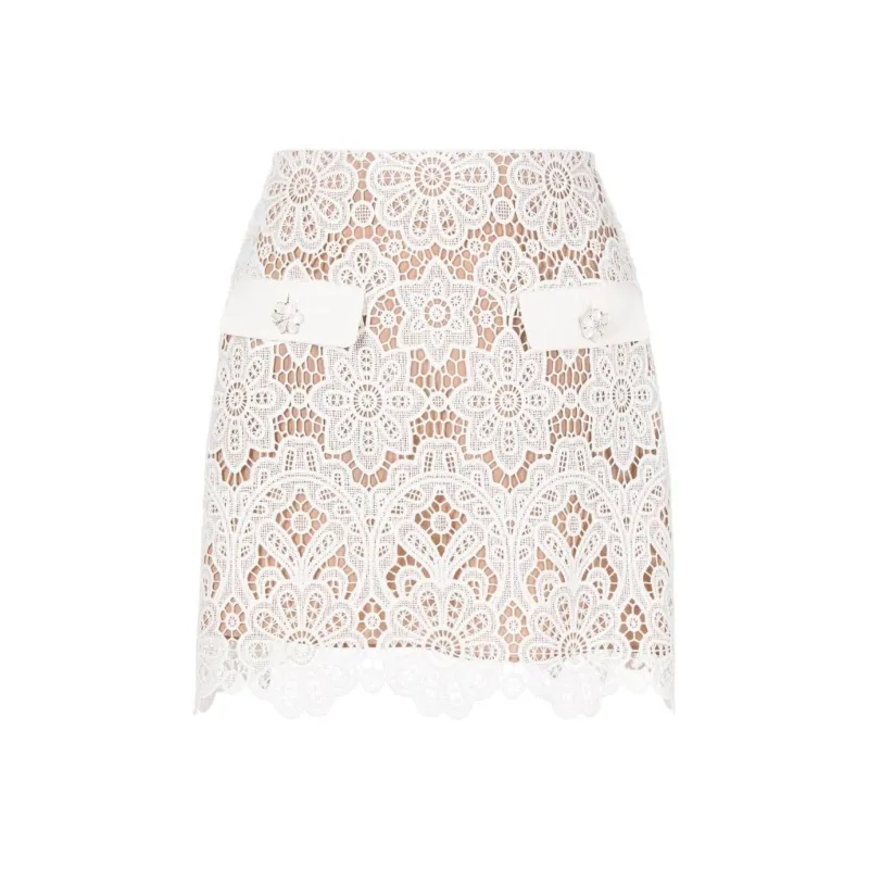 Self-portrait Casual Short Skirts Women's White-0