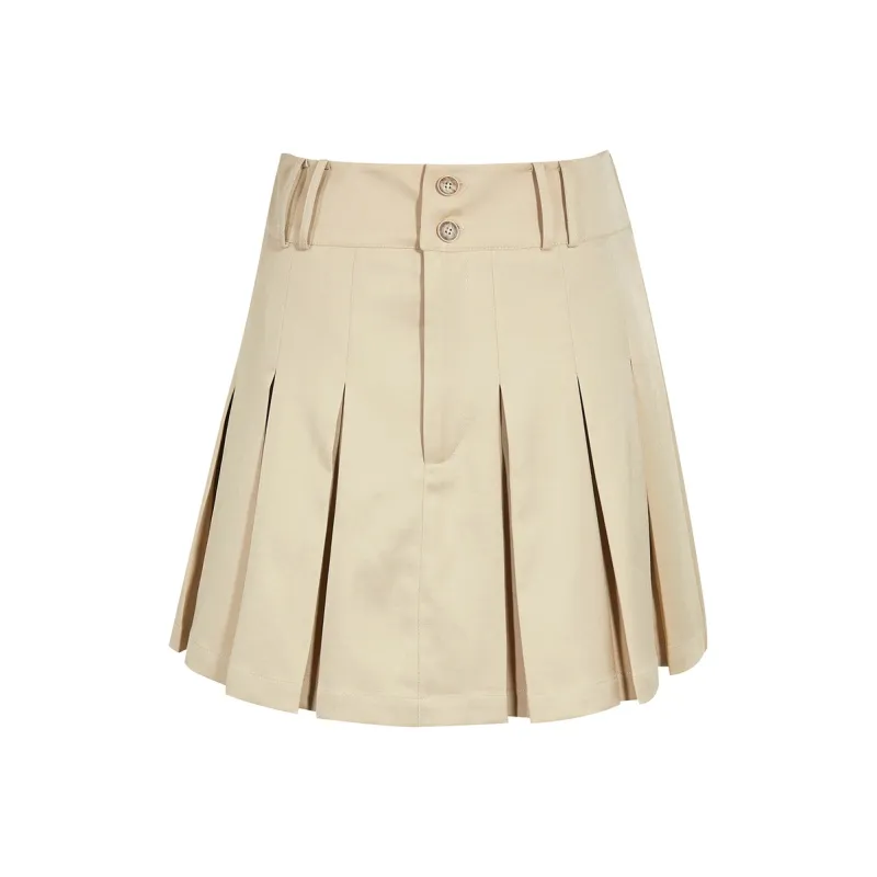 3COLOUR Casual Short Skirts Women's Coffee-0