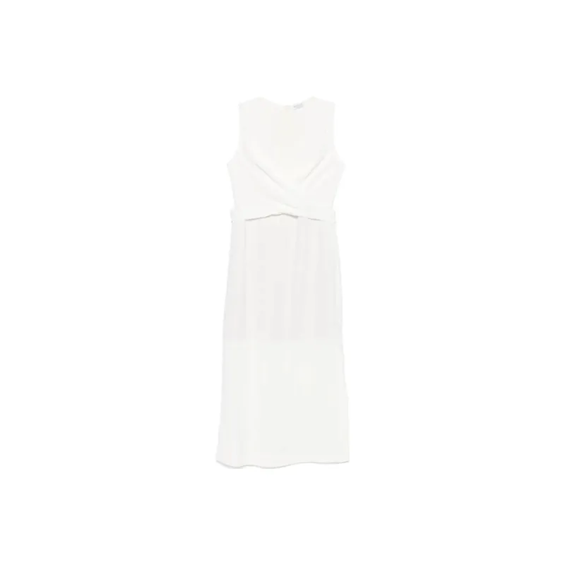 Brunello Cucinelli Twill Wrap Midi Dress-0