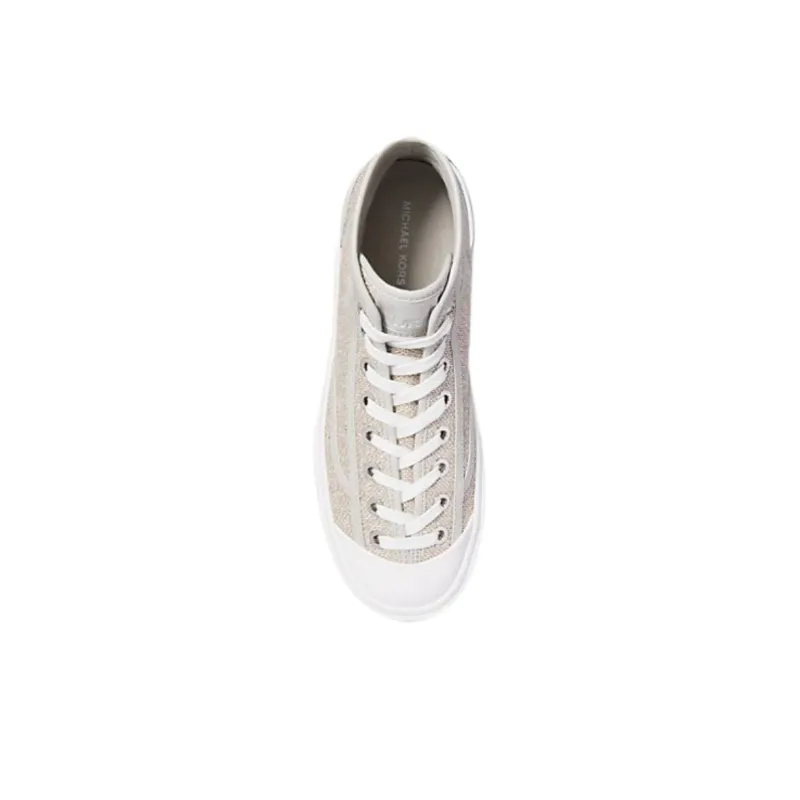 MICHAEL KORS Jude High Top Canvas Shoes Women's Beige-3