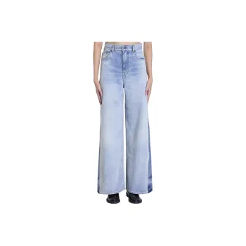Chloé Logo Patch Wide Leg Jeans