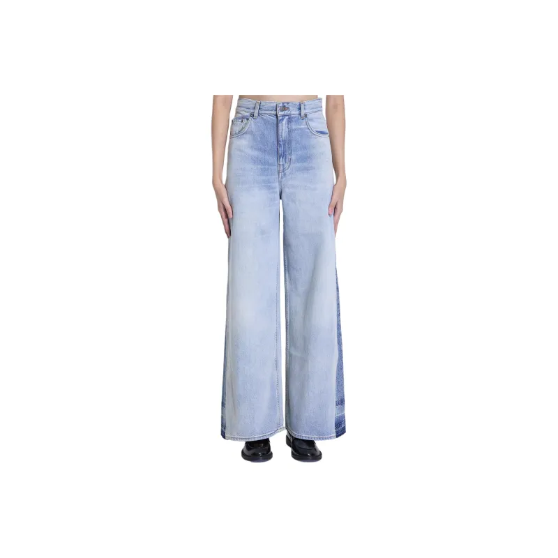 Chloé Logo Patch Wide Leg Jeans-0