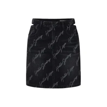 MO&CO Denim Short Skirts Women's Denim Black