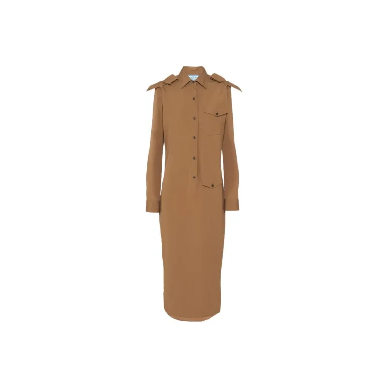 PRADA SS24 Long Sleeved Dresses Women's Beige-0