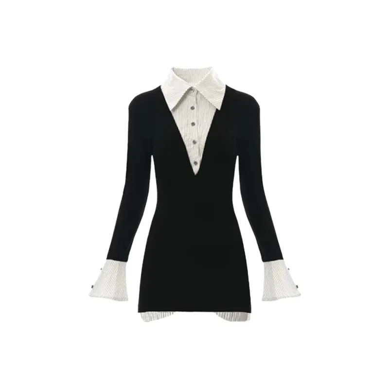 JOSR Long Sleeved Dress Women's Black-0