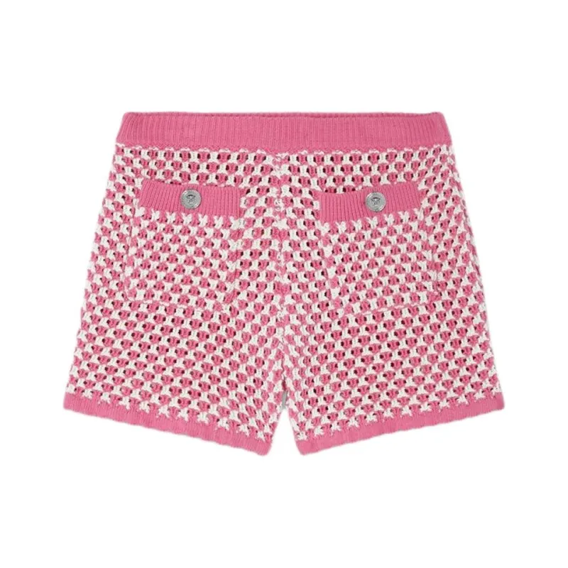 VERSACE Crochet knit Shorts-0
