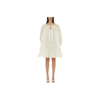 Patou Tie neck Ruffled Minidress