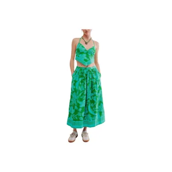 FREE PEOPLE Copa Cabana Set Skirt Set Women's Teal Combo/Cyan Combo