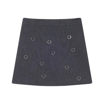 Ouyang Casual Short Skirts Women's Gray