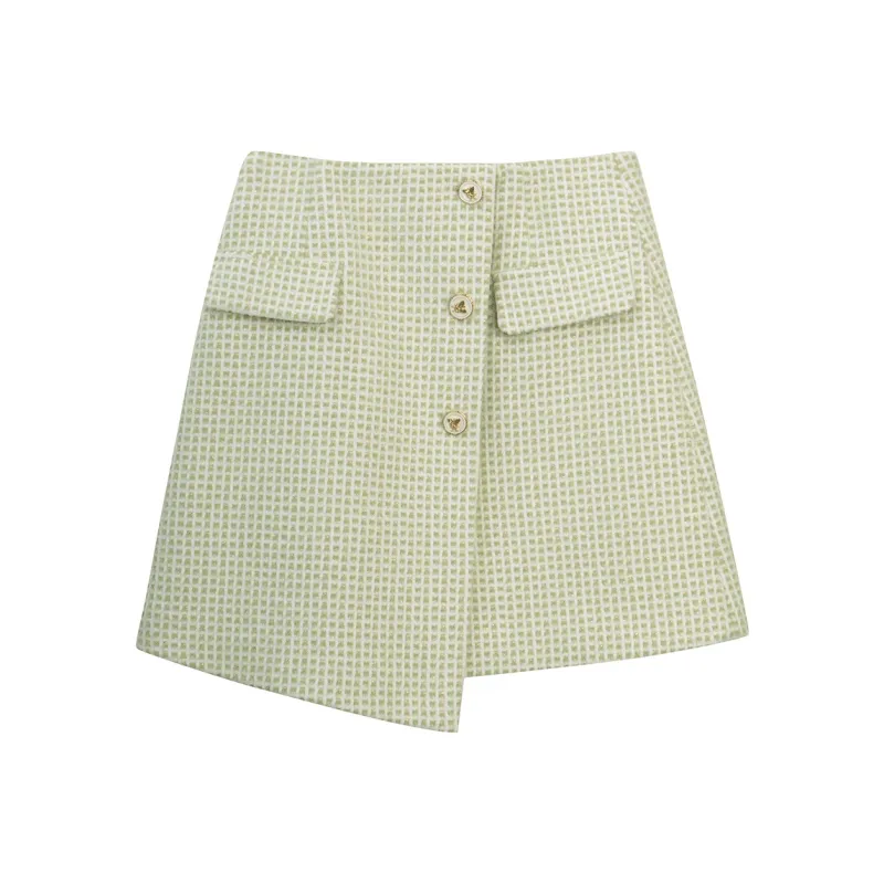 Olrain Casual Short Skirts Women's Green-0