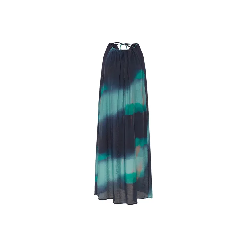 Wbwq Slip Dress Women's Blue Black Floral-0
