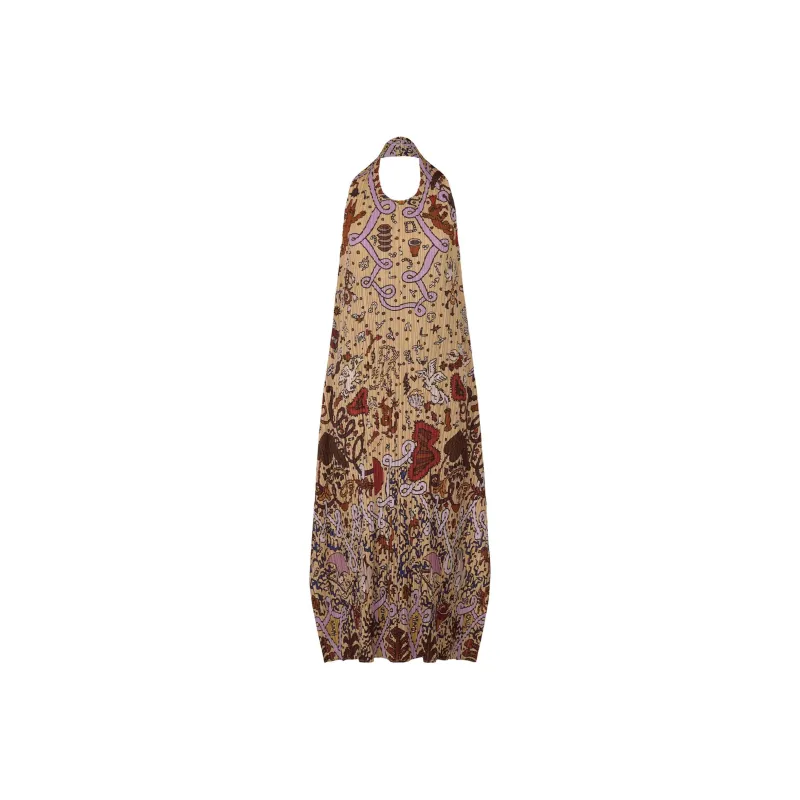 PLEATS PLEASE ISSEY MIYAKE Sleeveless Dress Women's Brown-0