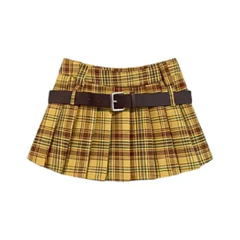 EIDM Casual Short Skirts Women's Yellow