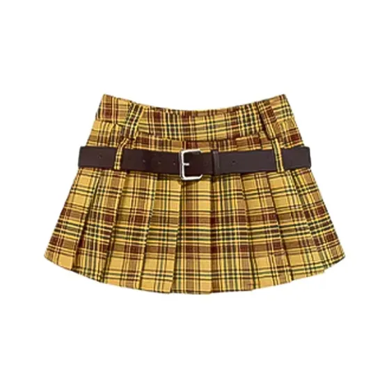 EIDM Casual Short Skirts Women's Yellow-0