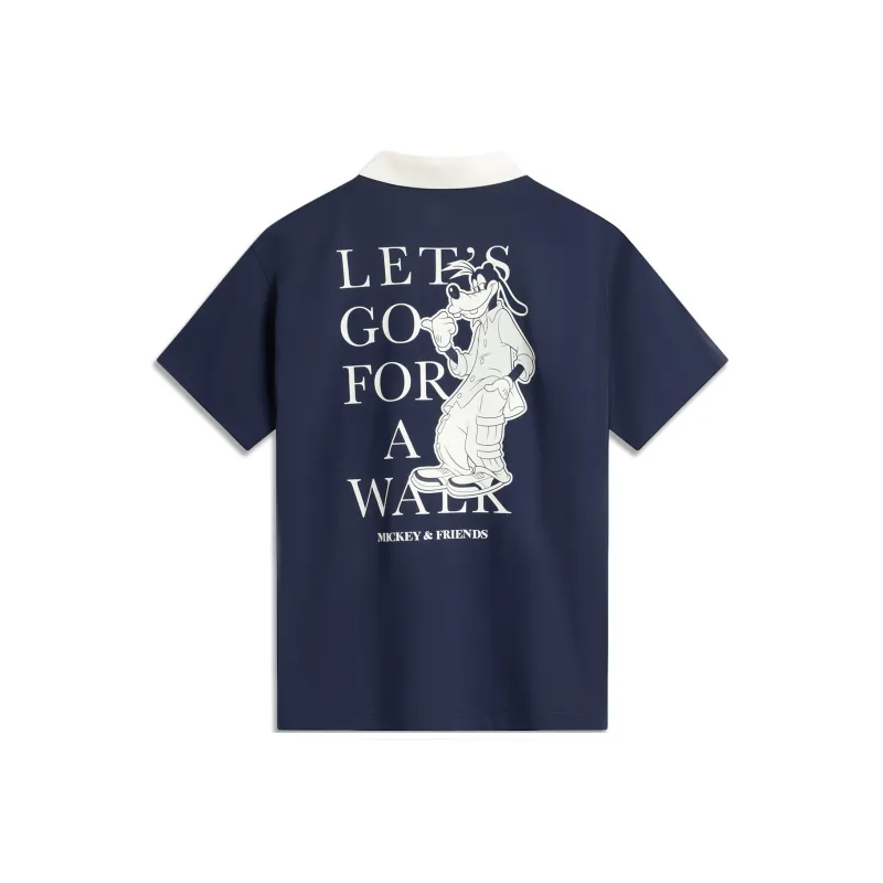 LiNing Sports Life Collection Polo Shirt Men's Dark Ship Blue-1