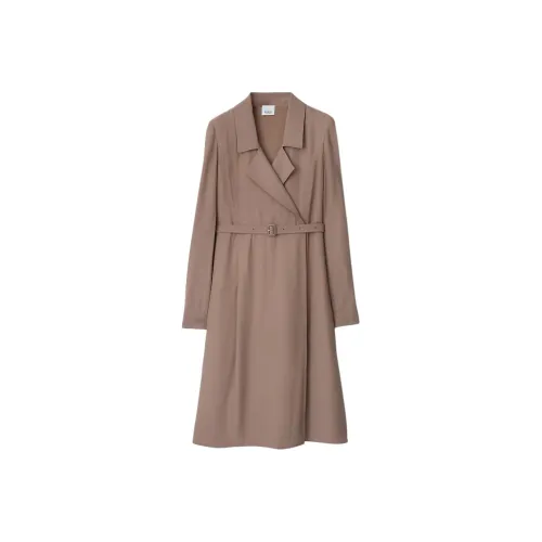 Burberry Long Sleeved Dresses Women's Gray