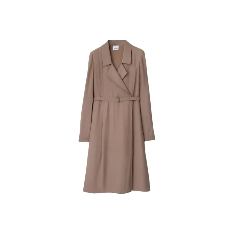 Burberry Long Sleeved Dresses Women's Gray-0