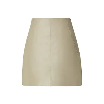 TAMMY TANGS Leather Short Skirts Women's Apricot