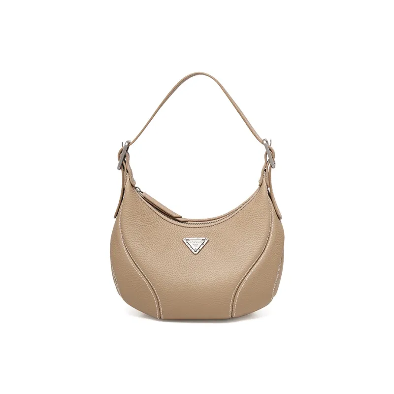 AOKANG Cow Leather Underarm Shoulder Bag Small Size Women's Ecru/Classic Black/Elephant Gray-15