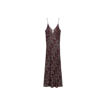 ZARA ZW Series Slip Dresses Women's Dark Purple Red