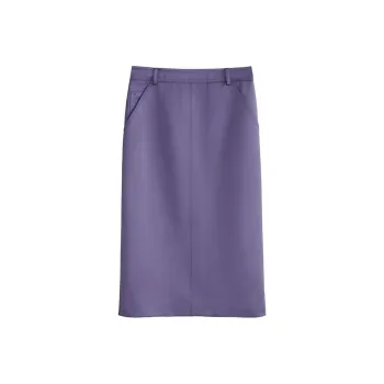 MS MIN Casual Long Skirt Women's Taro Purple