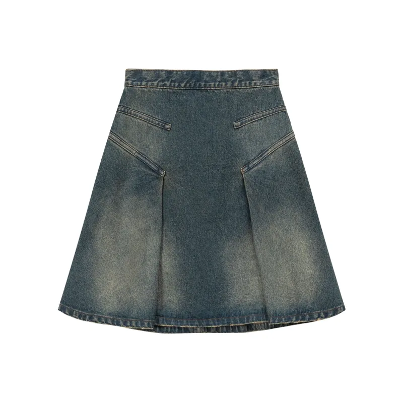 CHUU Casual Short Skirts Women's Denim Blue-0