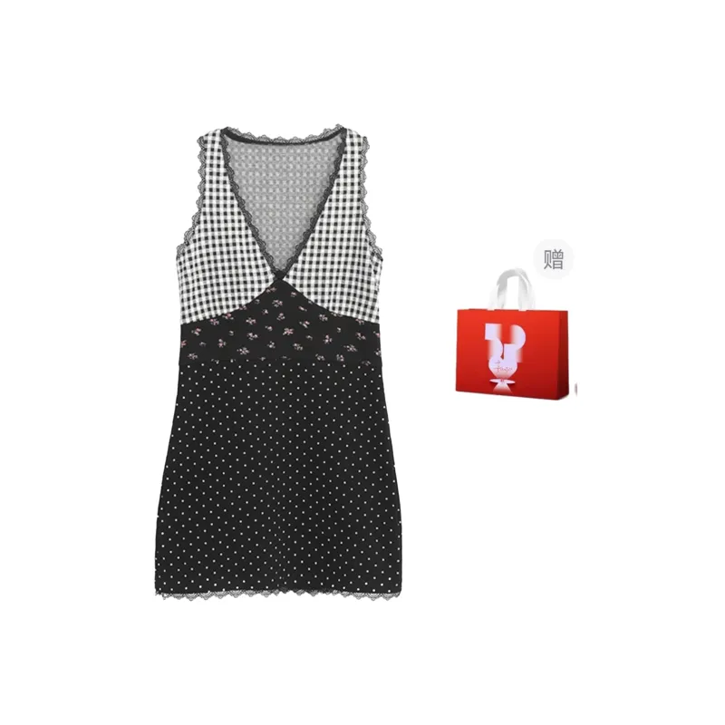 QYPRF Sleeveless Dress Women's Black White-6