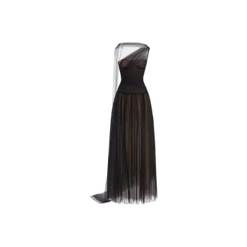 MONTSAND SS25 Black Draped Maxi Dress Sleeveless Dress Women's Black