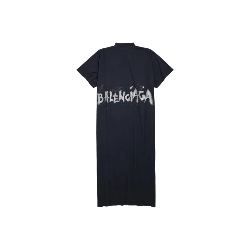 Balenciaga Short Sleeved Dress Regular Fit Women's Black-0