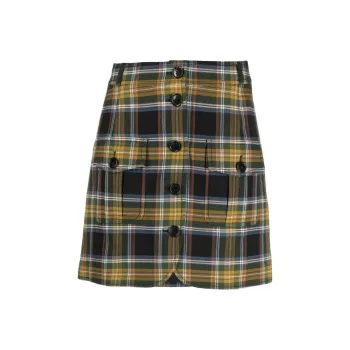 KENZO Plaid check A line Miniskirt