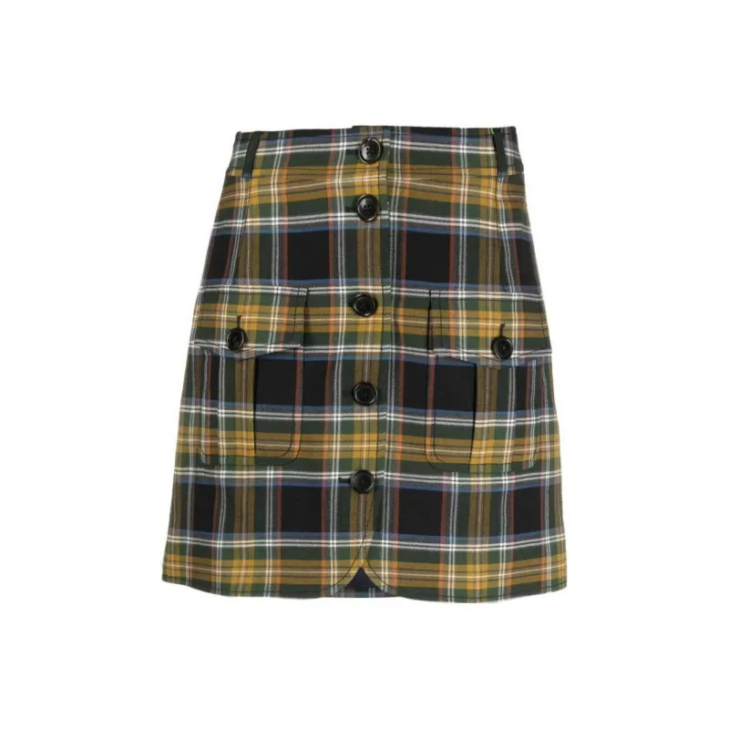 KENZO Plaid check A line Miniskirt-0