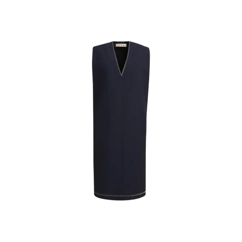 MARNI V Neck Sleeveless Midi Dress-0