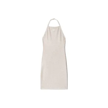 OFF-WHITE Ribbed-knit Lurex Mini Dress